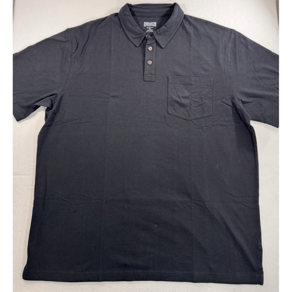 Duluth Trading Co Longtail T Big & Tall Mens Polo XL Black Front Pocket EUC